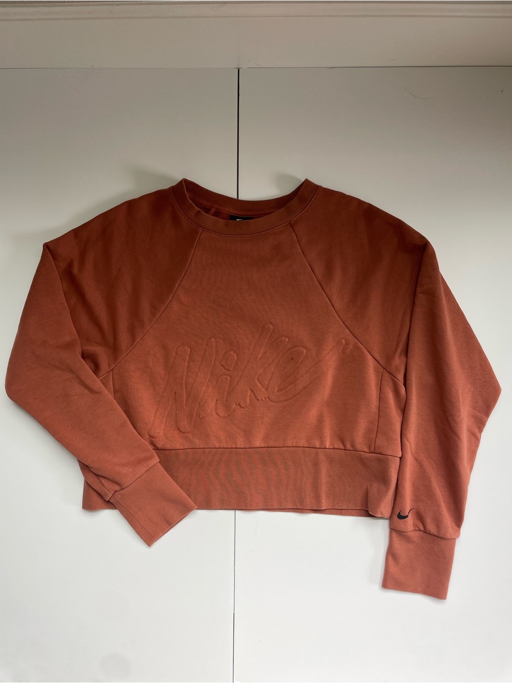 Nike Cropped Crewneck Sweatshirt - Rust Brown